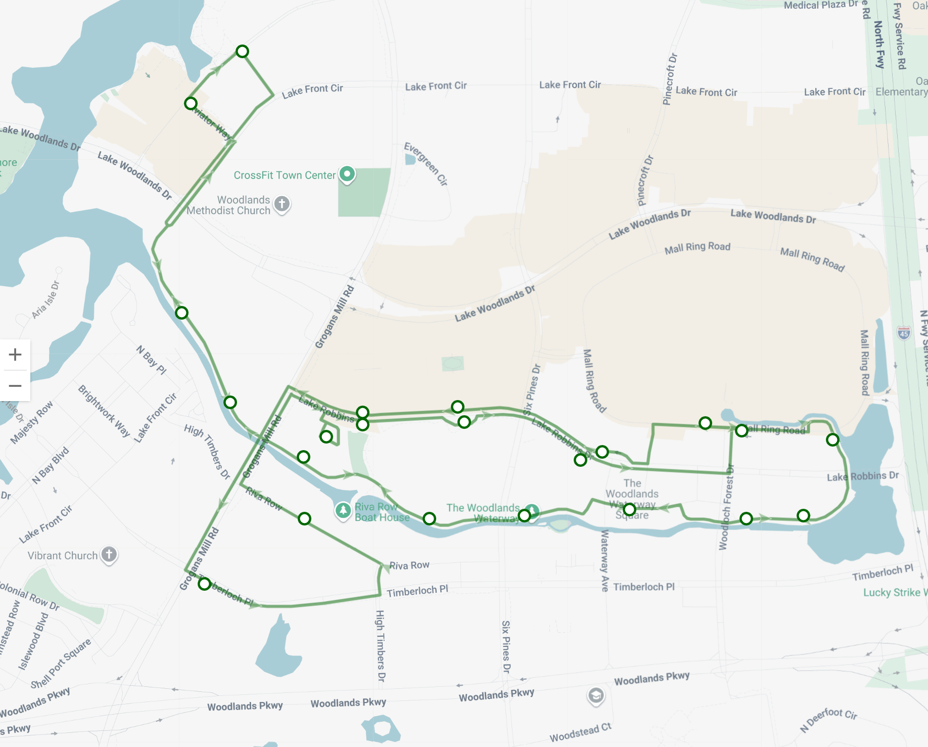 A map of the Trolley Tracker
